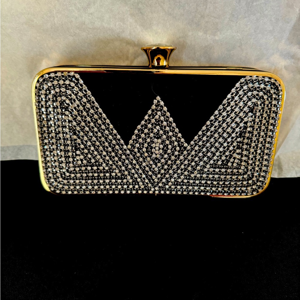 Black rhinestones clutch